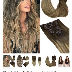Goo Goo clip in Hair extensions Beach Blonde balayage 20”